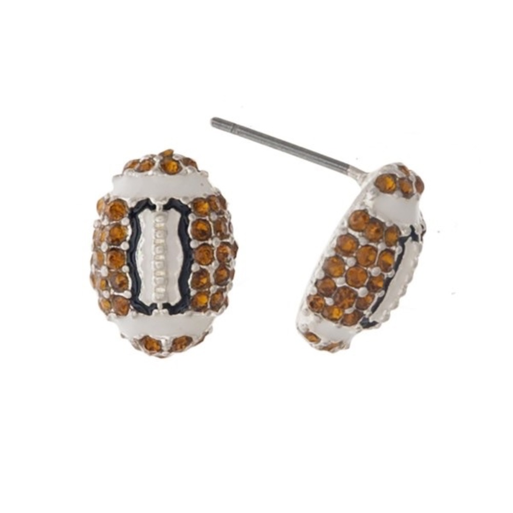 Football stud earrings